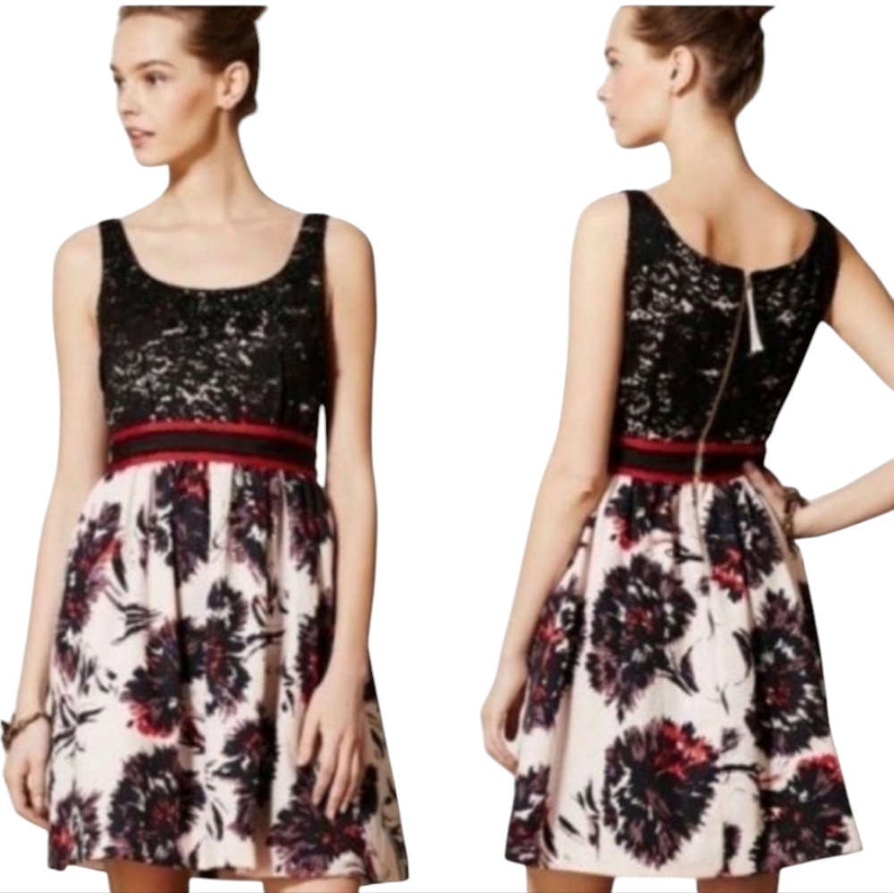 Anthropologie Peter Som Brushstroke Blossom Dress. Size 8